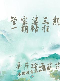 管家婆三期必开一期精准