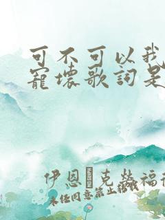可不可以我把你宠坏歌词是哪首歌