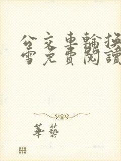 公交车轮换C程雪免费阅读