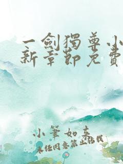 一剑独尊小说最新章节免费阅读