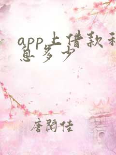 app上借款利息多少
