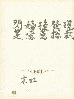 闪婚后发现老公是亿万总裁小说免费阅读