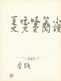 夏晚哑笑小说全文免费阅读最新章节