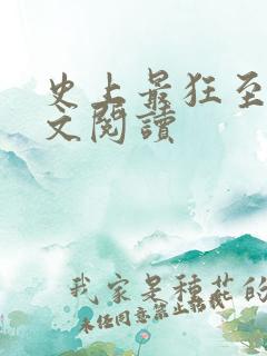 史上最狂至尊全文阅读