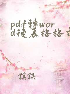 pdf转word后表格格式乱了怎么调