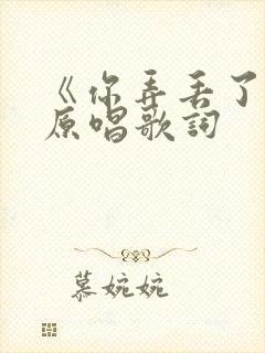 《你弄丢了我》原唱歌词