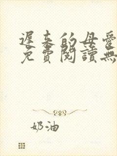 迟来的母爱小说免费阅读无弹窗