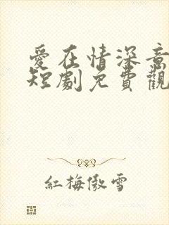 爱在情深意晚时短剧免费观看