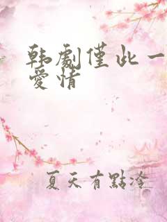 韩剧仅此一次的爱情