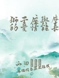 狮子座与摩羯座的爱情能长久吗