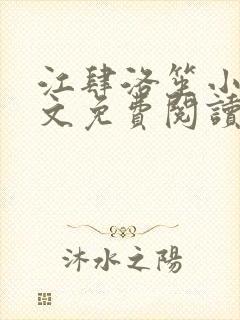 江肆洛笙小说全文免费阅读无弹窗