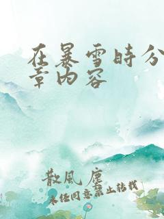 在暴雪时分54章内容