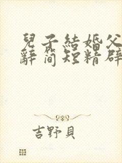 儿子结婚父母致辞简短精辟