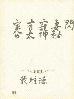 家有宠妻闪婚老公太神秘