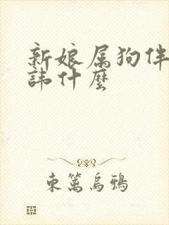 新娘属狗伴娘忌讳什么