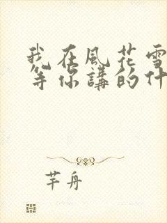 我在风花雪月里等你讲的什么