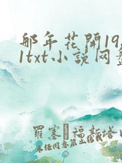 那年花开1981txt小说网盘