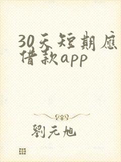 30天短期应急借款app