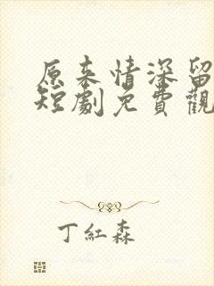 原来情深留不住短剧免费观看