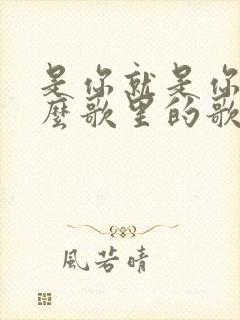 是你就是你是什么歌里的歌词