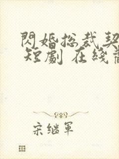 闪婚总裁契约妻 短剧 在线观看