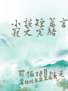 小说短篇言情甜宠文完结