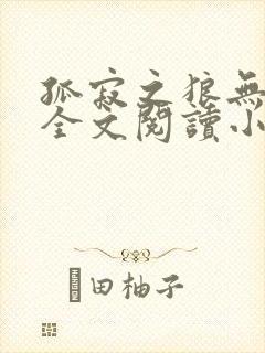 孤寂之狼无删减全文阅读小说