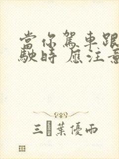 当你驾车跟车行驶时 应注意以下哪种情形