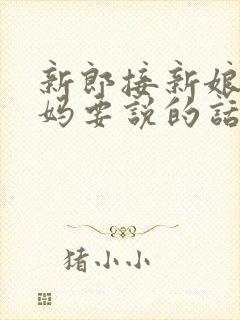 新郎接新娘前妈妈要说的话