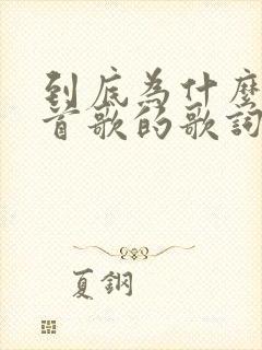 到底为什么是哪首歌的歌词