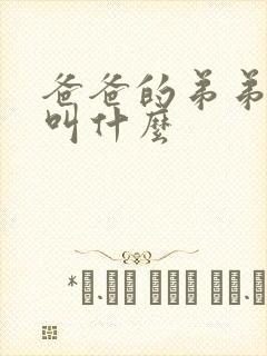 爸爸的弟弟媳妇叫什么