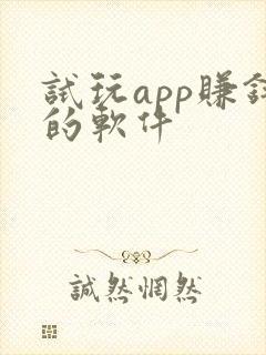 试玩app赚钱的软件