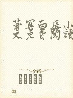 萧冥白辰小说全文免费阅读