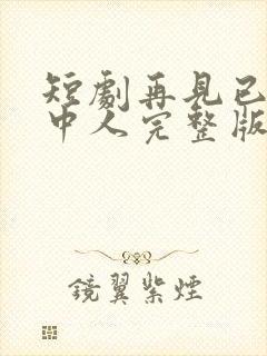 短剧再见已无剧中人完整版在线观看