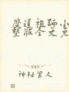魔道祖师小说完整版全文免费阅读
