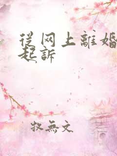 从网上离婚如何起诉