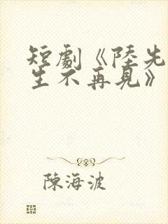 短剧《陆先生余生不再见》