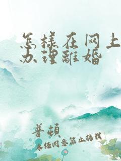 怎样在网上快速办理离婚