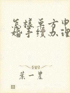 怎样单方申请离婚手续办理