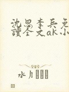 沈思李兵免费阅读全文ak小说