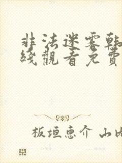 非法迷雾韩剧在线观看免费