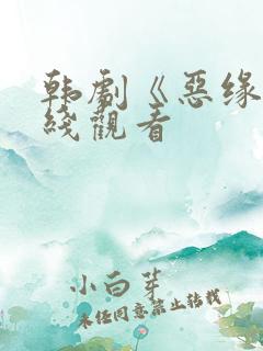 韩剧《恶缘》在线观看