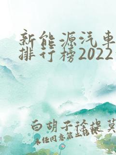 新能源汽车销量排行榜2022前十名