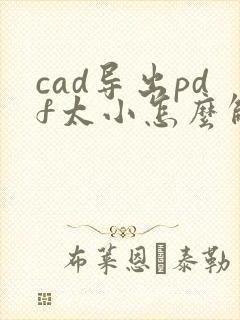 cad导出pdf太小怎么解决