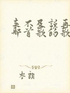 来不及说再见是哪首歌的歌词