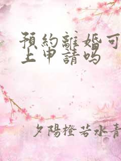 预约离婚可以网上申请吗