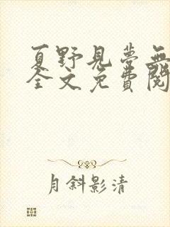 夏野见梦无删减全文免费阅读笔趣阁