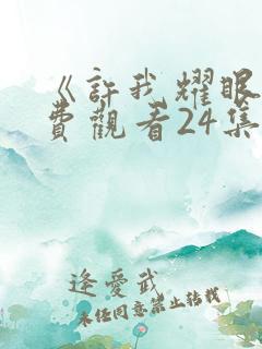 《许我耀眼》免费观看24集电视剧