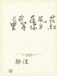 《我在风花雪月里等你》.txt