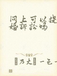 网上可以提交离婚诉讼吗